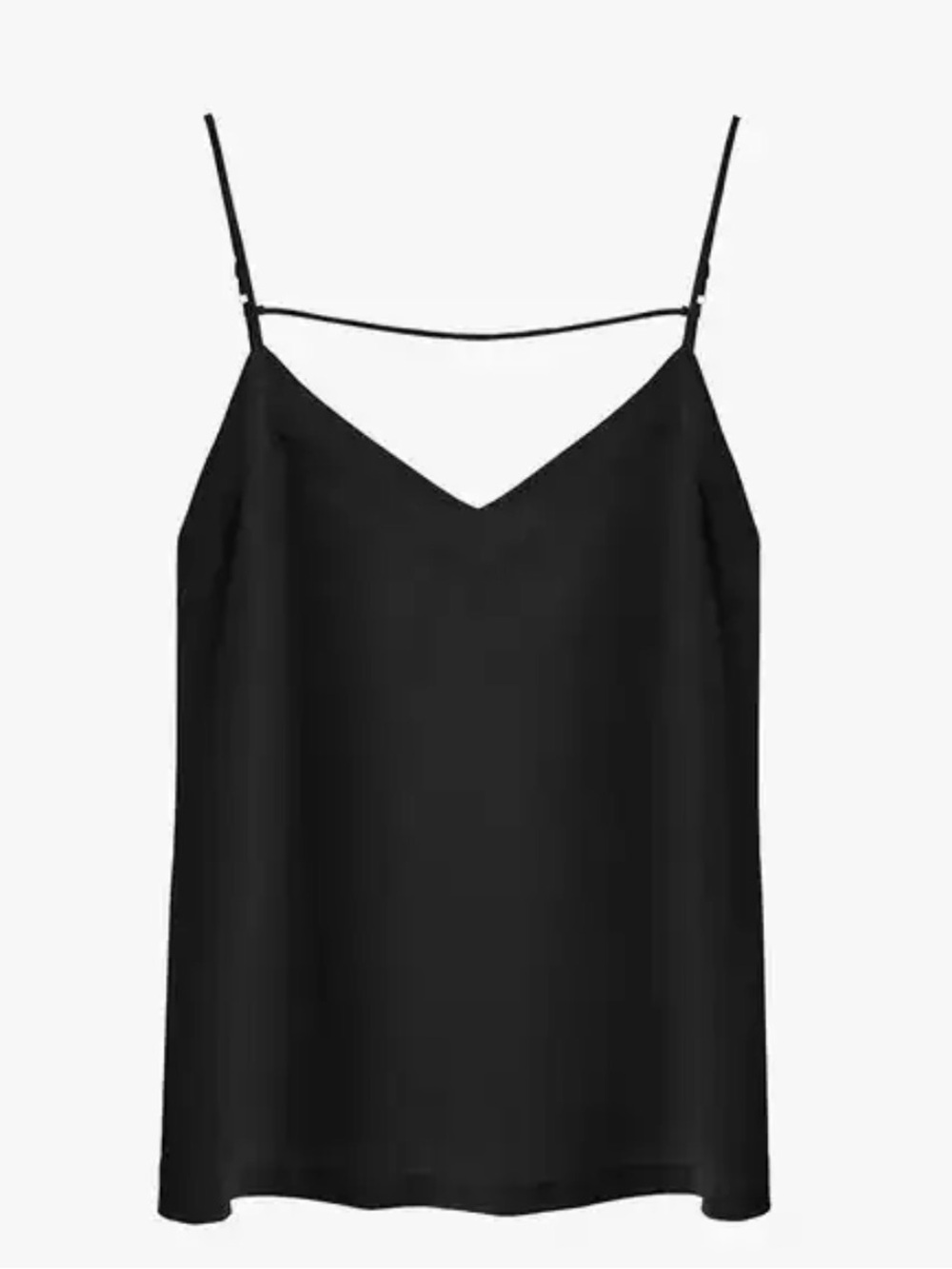 Cuyana 100% silk black cami top